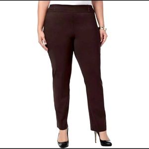 JM Collection Core Control Brown Pants